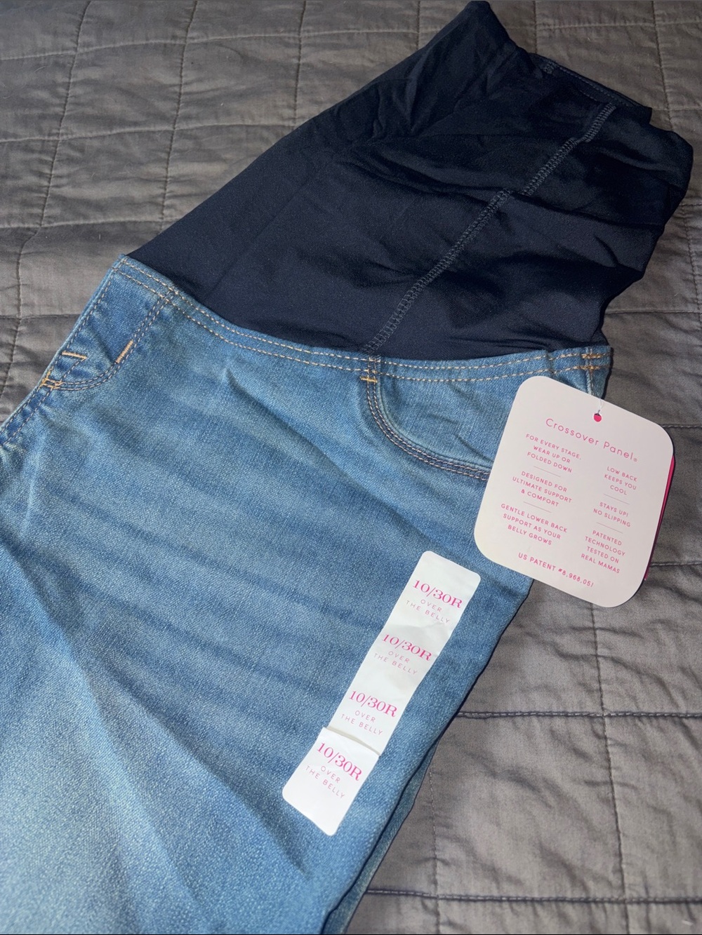 NWT - Maternity Jeans with Crossover Panel